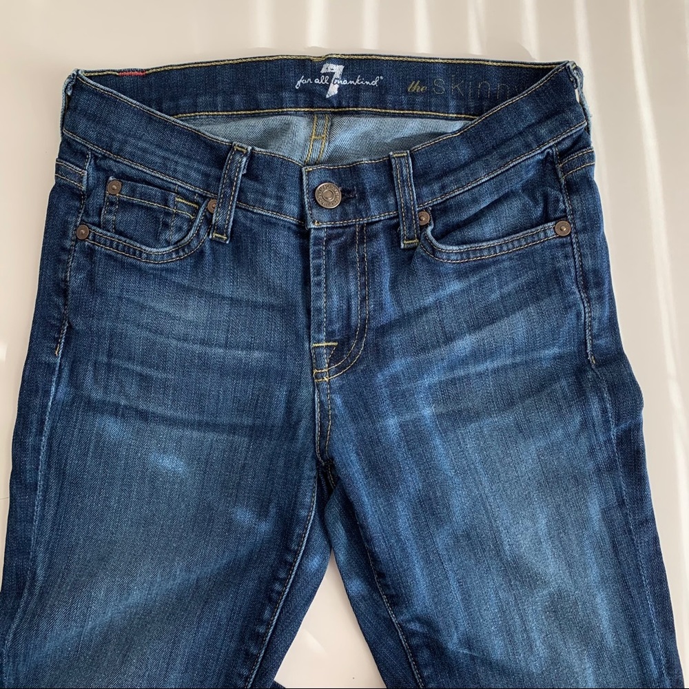 7 For All Mankind Dark Wash Skinny Jeans - Picture 6 of 6